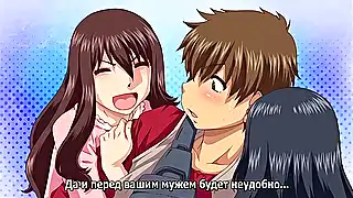 Японский ролик с рисованной анимацией группового секса с грудастой бабой